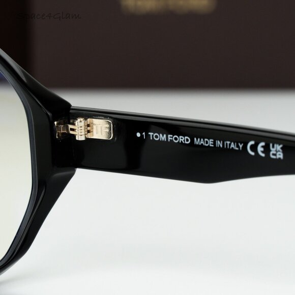 Tom Ford Woman Eyeglasses Black Blue Block Round FT5967-B 001 NEW AUTHENTIC - Picture 6 of 9